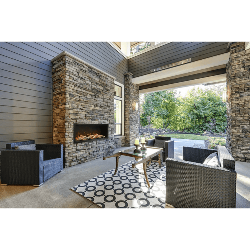Amantii 88 Inch Symmetry Extra Tall Indoor/Outdoor Smart Electric Fireplace Attached