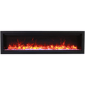 Amantii 88 Inch Symmetry Lumina Indoor/Outdoor Built-In Smart Electric Fireplace Glass Orange