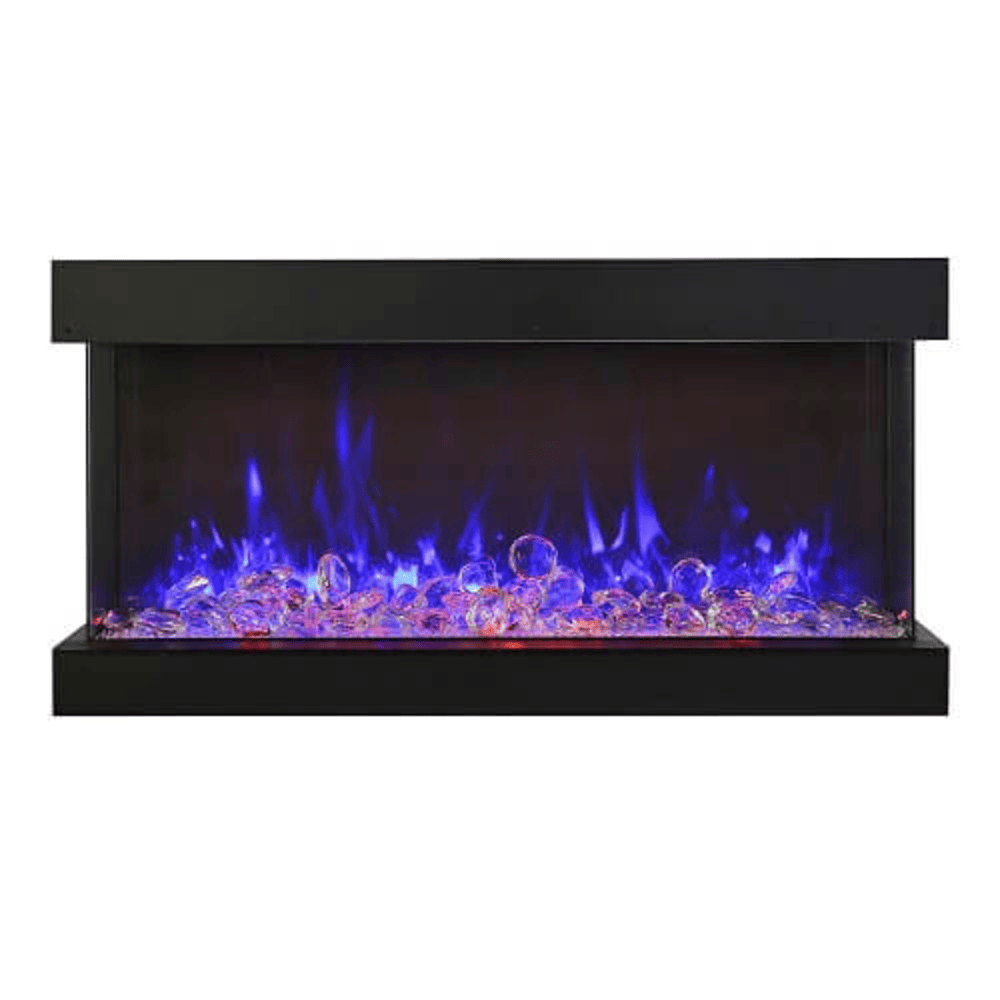 Amantii 88 Inch Tru View Extra Tall Lumina Indoor/Outdoor Smart Electric Fireplace Crystals
