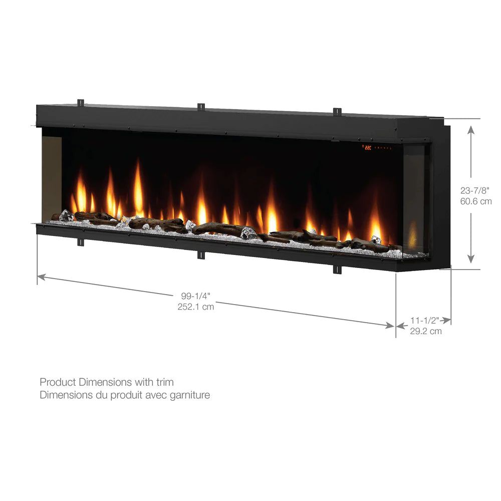 Dimplex 100 Inch Ignite Bold Built-In Linear Electric Fireplace Dimensions
