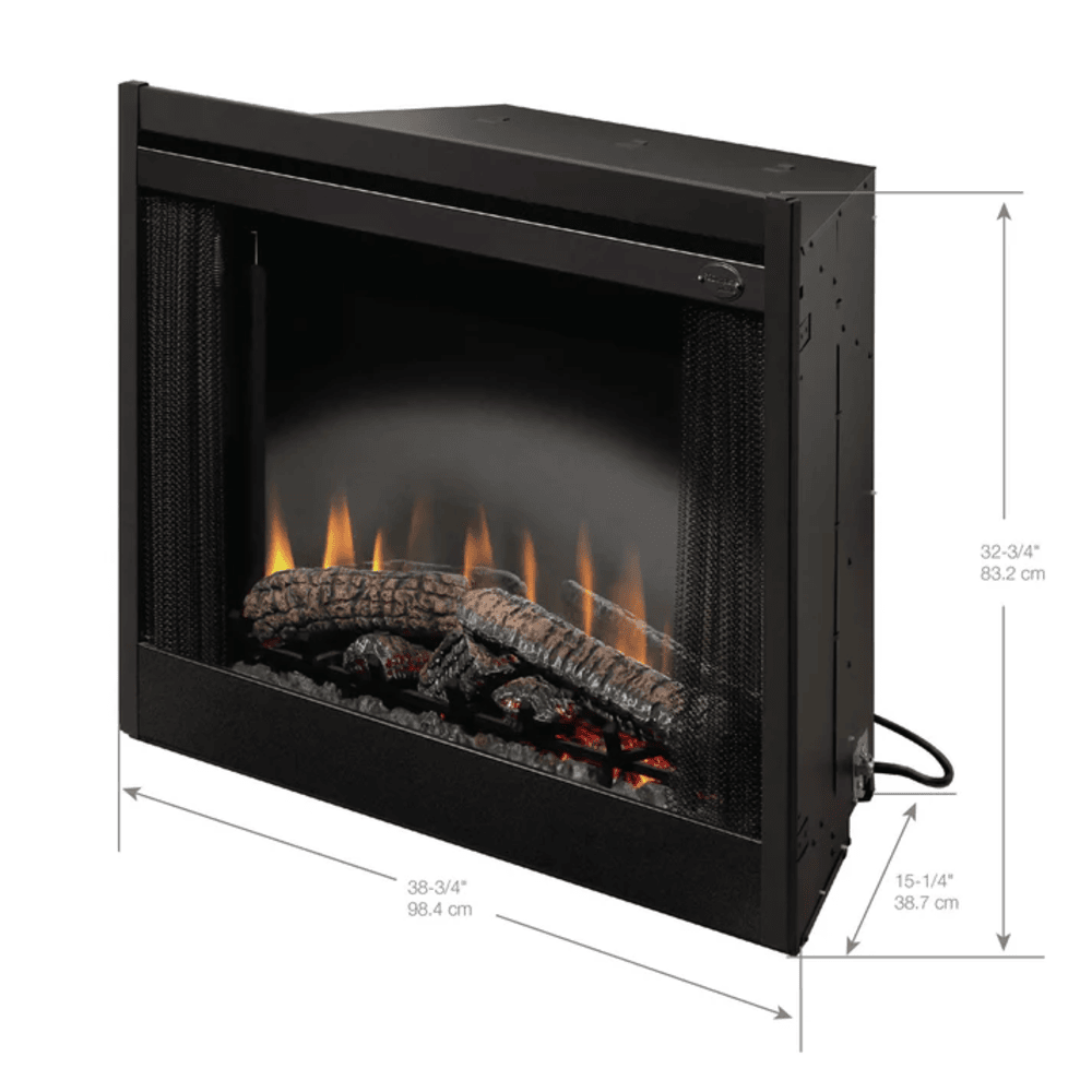 Dimplex 39 Inch BF Deluxe Built-in Electric Firebox Side vIEW