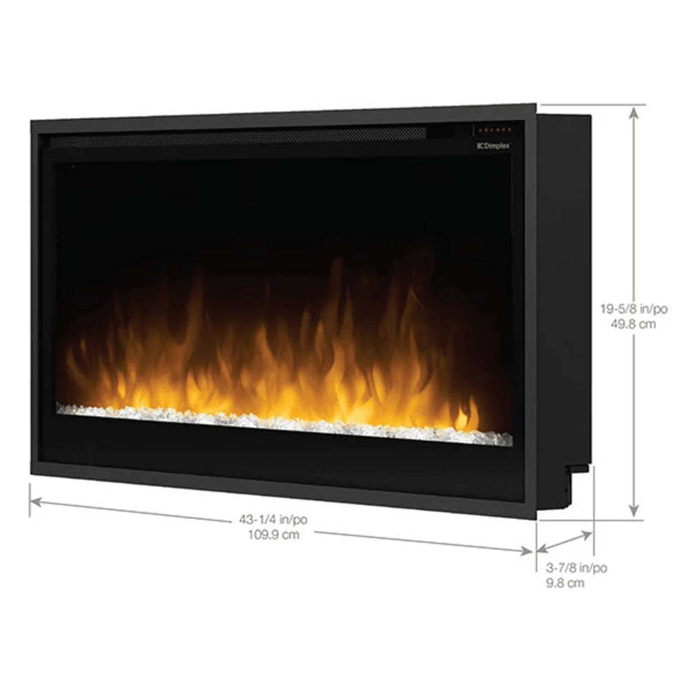 Dimplex 42 Inch Multi-Fire Slim Linear Electric Fireplace Insert Dimensions