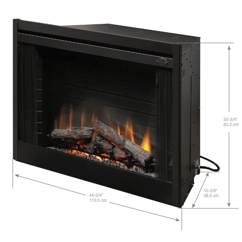 Dimplex 45 Inch BF Deluxe Built-in Electric Firebox Side View