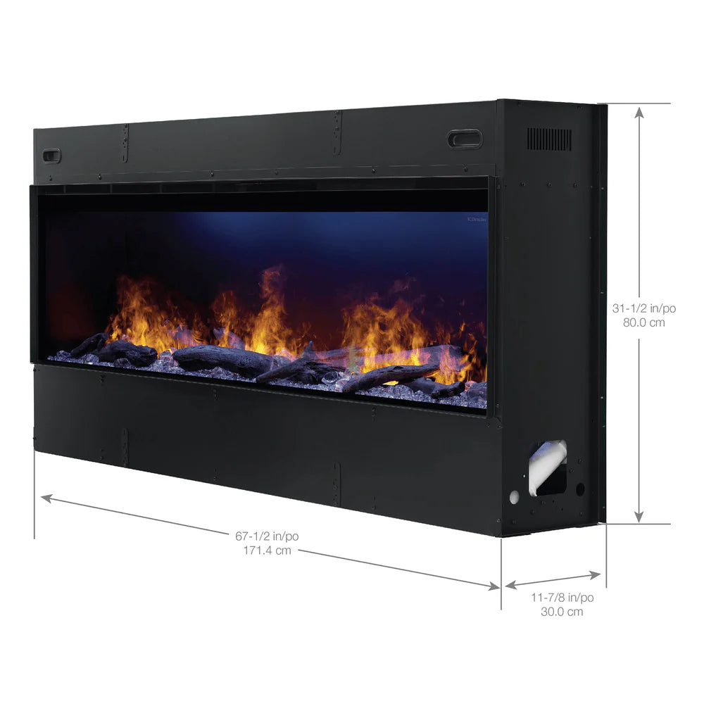 Dimplex 66 Inch Opti-Myst Linear Electric Fireplace Dimensions