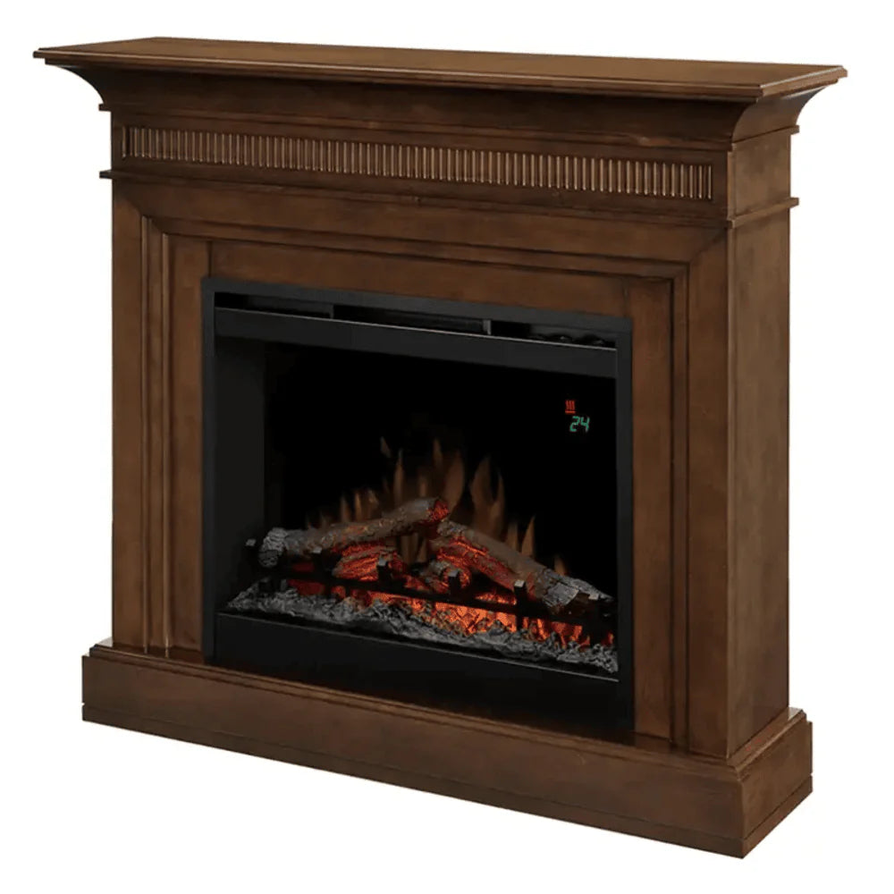 Dimplex Walnut Harleigh Mantel Electric Fireplace Front View