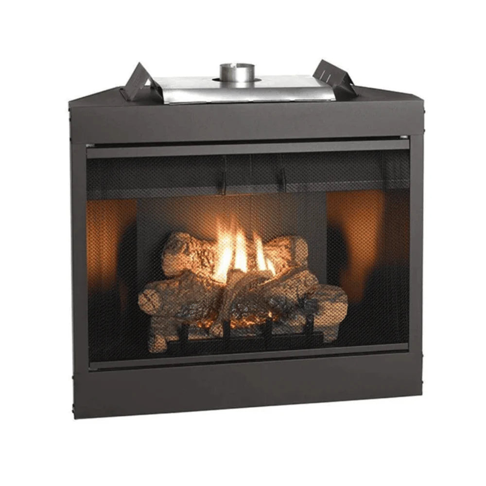 Empire Keystone 34 Inch B-Vent Deluxe Flush Face Natural Gas Fireplace with Electronic Valve Front View