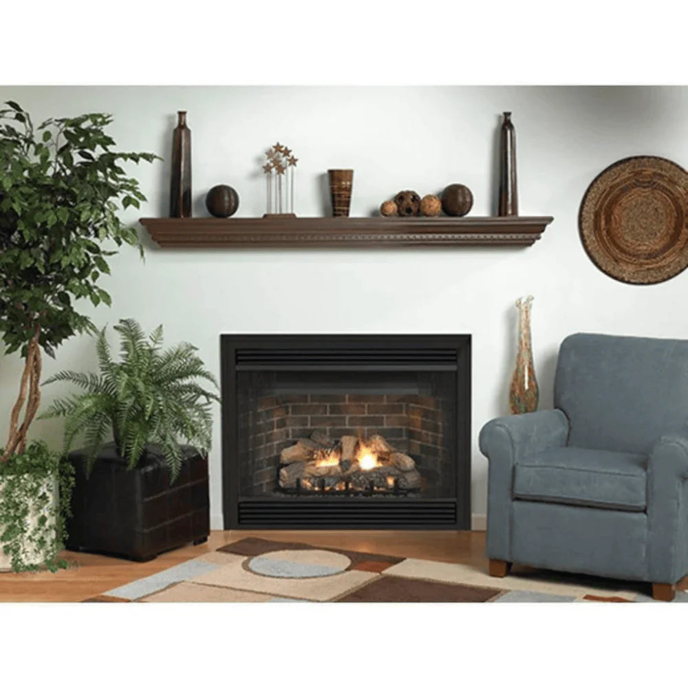 Empire Keystone 34 Inch B-Vent Deluxe Flush Face Natural Gas Fireplace with Electronic Valve Attached
