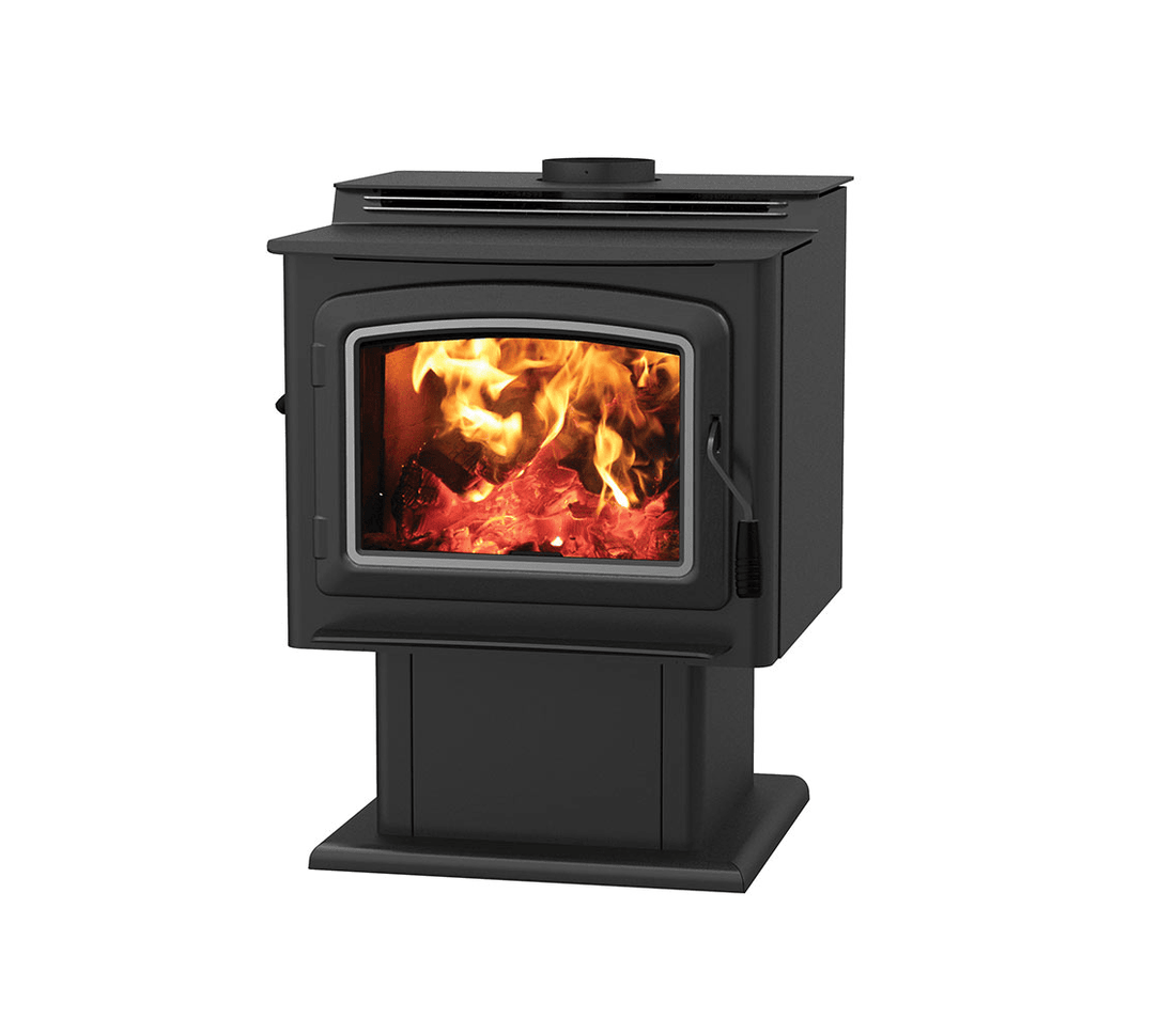 Ironstrike Grandview 300 Freestanding Wood Burning Stove Attached