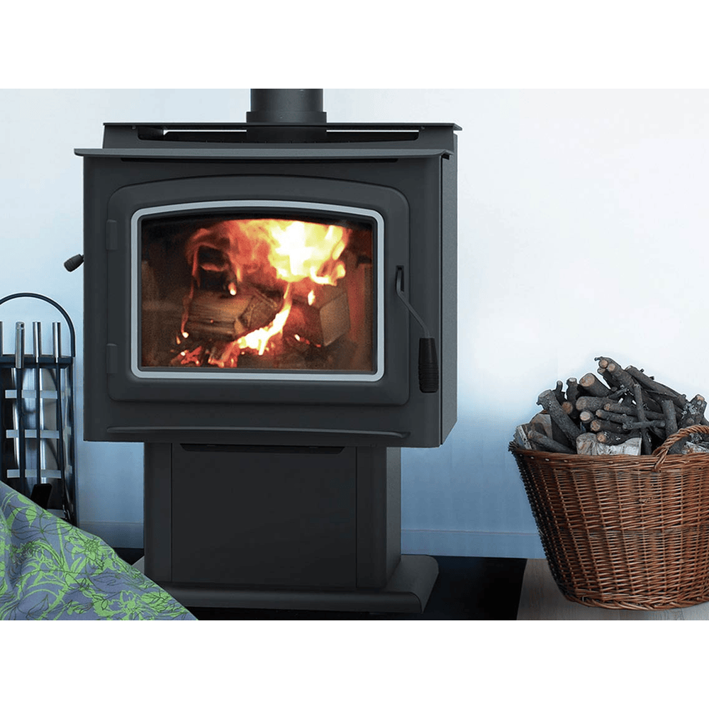 Ironstrike Grandview 300 Freestanding Wood Burning Stove Attached