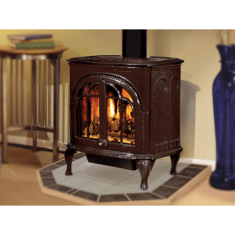 Ironstrike Serefina 17,500-28,000 BTU Cast Iron Direct Vent Freestanding Gas Stove Brown