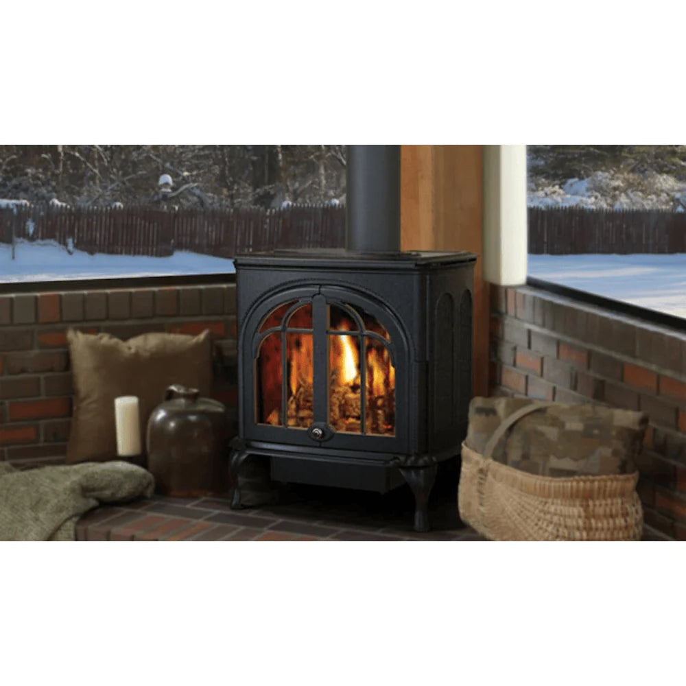 Ironstrike Serefina 17,500-28,000 BTU Cast Iron Direct Vent Freestanding Gas Stove Black