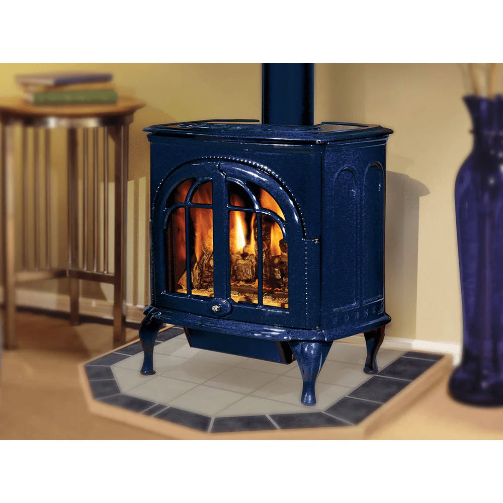 Ironstrike Serefina 17,500-28,000 BTU Cast Iron Direct Vent Freestanding Gas Stove Blue