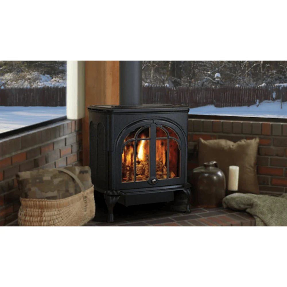 Ironstrike Serefina 25,500-38,500 BTU Cast Iron Direct Vent Freestanding Gas Stove Brown