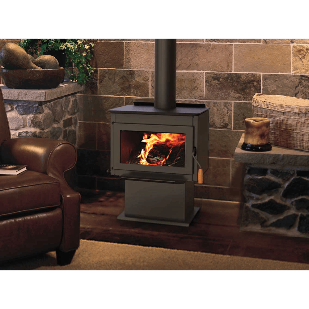 Ironstrike Tahoma 1600 Freestanding Wood Burning Stove Attached