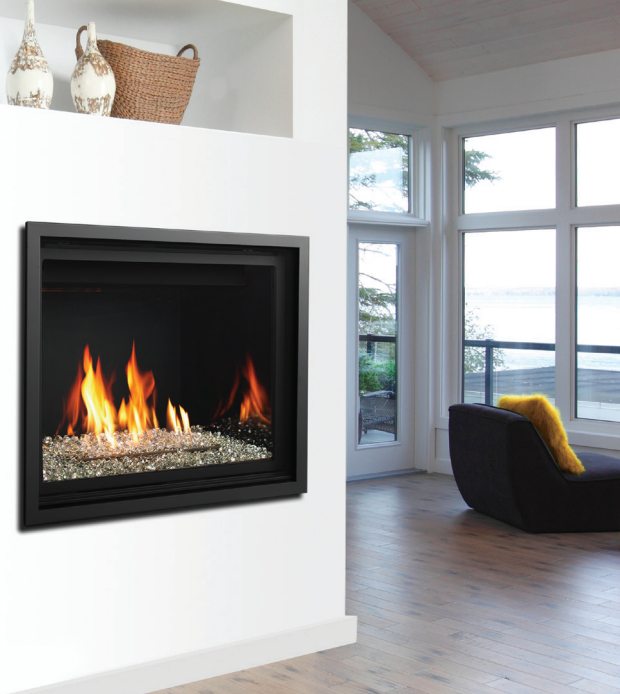 Kingsman ZCV39 39 Inch Clean View Zero Clearance Direct Vent Gas Fireplace in IPI Ignition Attached