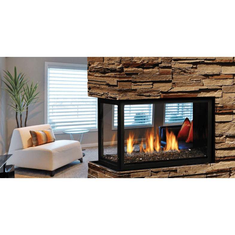 Kingsman MCVP42 43 Inch Clean View Peninsula Direct Vent Gas Fireplace in IPI Ignition Attached