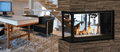 Kingsman MCVP42 43 Inch Clean View Peninsula Direct Vent Gas Fireplace in Millivolt Ignition Attached