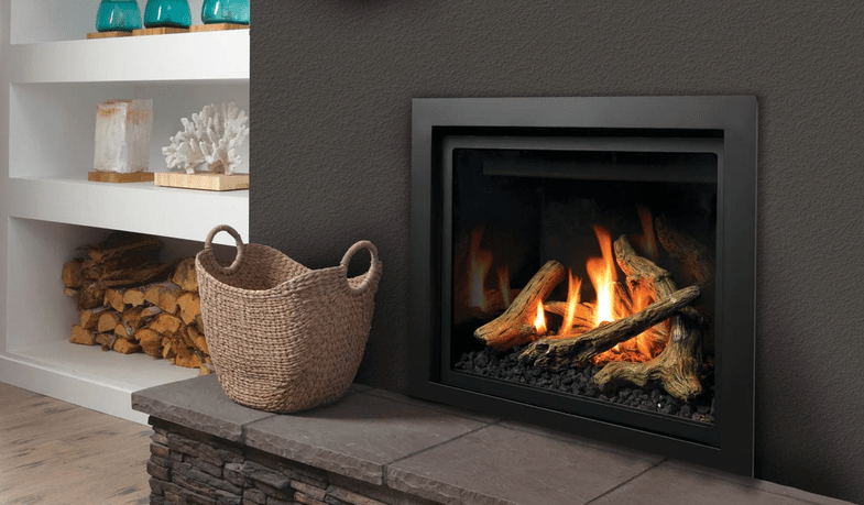 Kingsman ZCV34 34 Inch Clean View Zero Clearance Direct Vent Gas Fireplace in Millivolt Ignition Attached