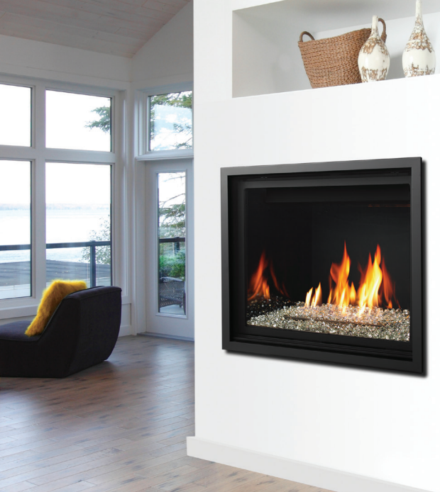 Kingsman ZCV39 39 Inch Clean View Zero Clearance Direct Vent Gas Fireplace in Millivolt Ignition Attached