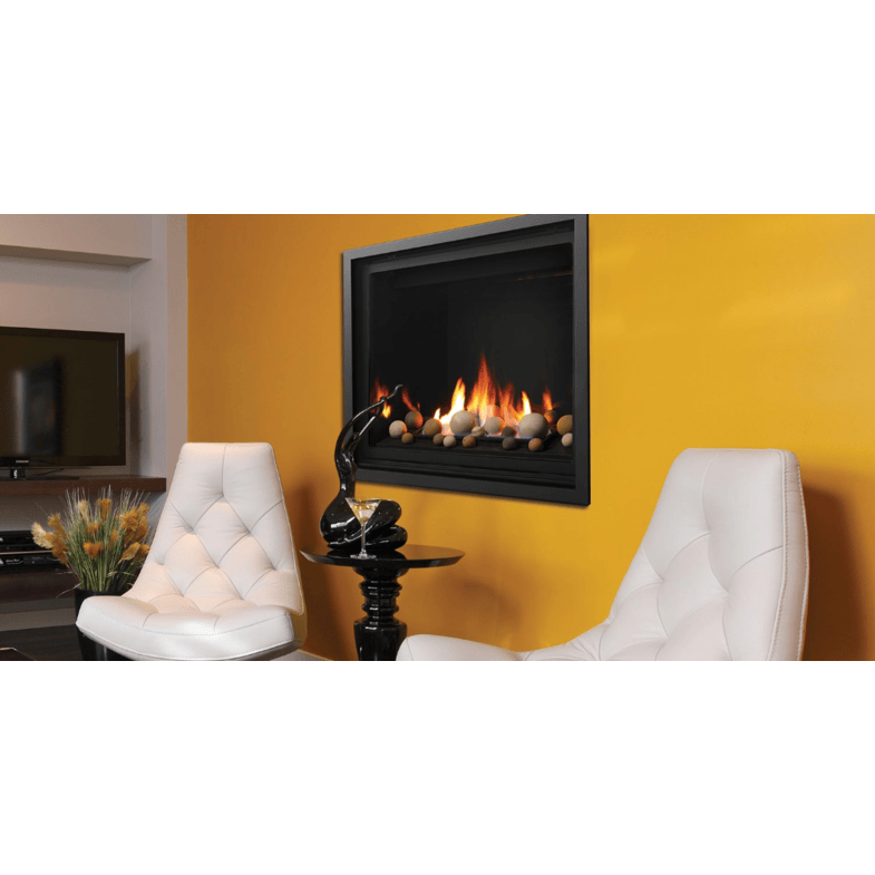 Kingsman ZCV42 42 Inch Clean View Zero Clearance Direct Vent Gas Fireplace in IPI Ignition Attached