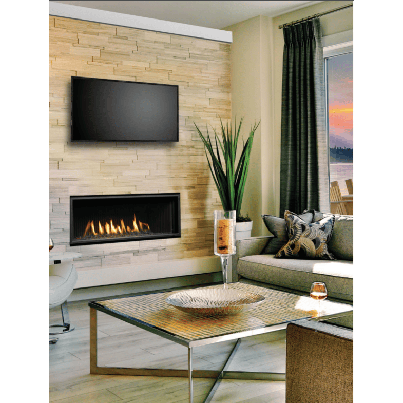 Kingsman ZCVRB47 47 Inch Zero Clearance Direct Vent Gas Fireplace in Millivolt Ignition Side view