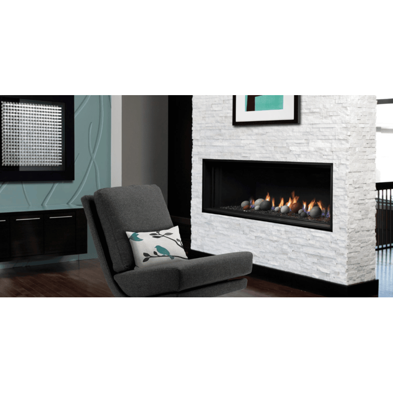 Kingsman ZCVRB47 47 Inch Zero Clearance Direct Vent Gas Fireplace in Millivolt Ignition Attached