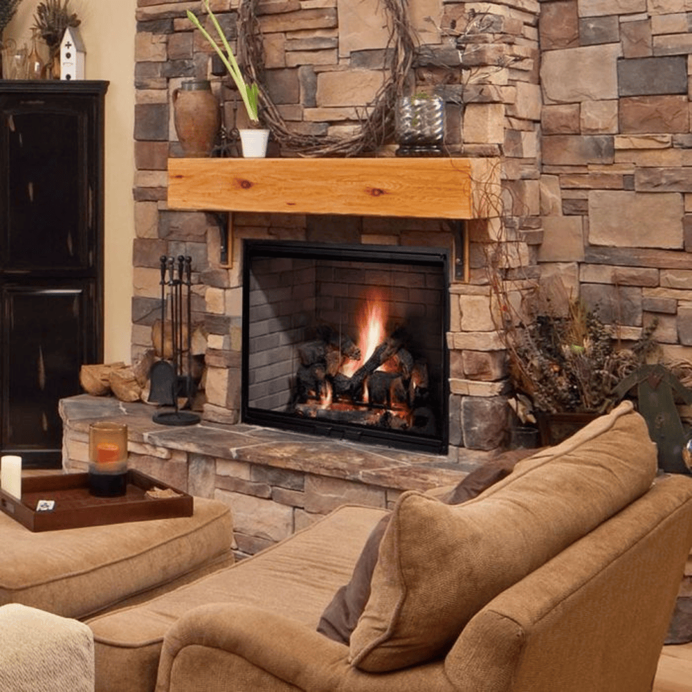 Majestic 42 Inch Biltmore Radiant Wood Burning Fireplace Attached