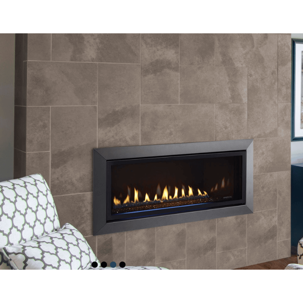 Majestic 42 Inch Jade Linear Contemporary Direct Vent Gas Fireplace with IntelliFire Touch Ignition System Attached