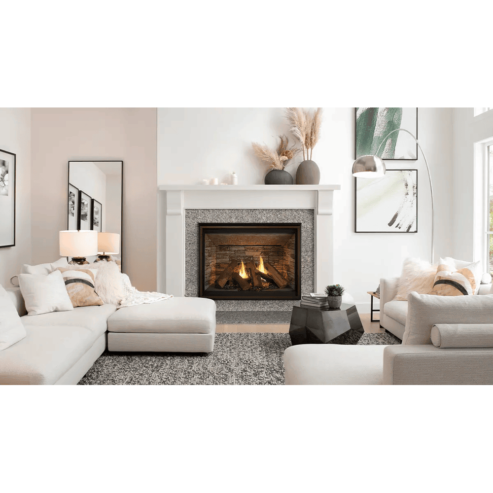 Majestic Meridian Modern 42 Inch Top Direct Vent Natural Gas Fireplace with IntelliFire Touch ignition System Attached