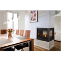 Majestic Pier 36 Inch Peninsula Multi-Sided Top/Rear Direct Vent Natural Gas Fireplace with IntelliFire Touch Ignition System Attached