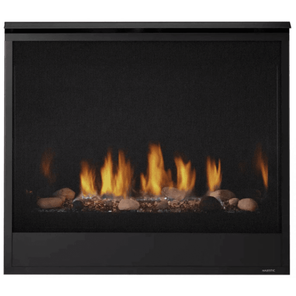 Majestic Quartz 32 Inch Top/Rear Direct Vent Gas Fireplace with IntelliFire Touch Ignition System Attached