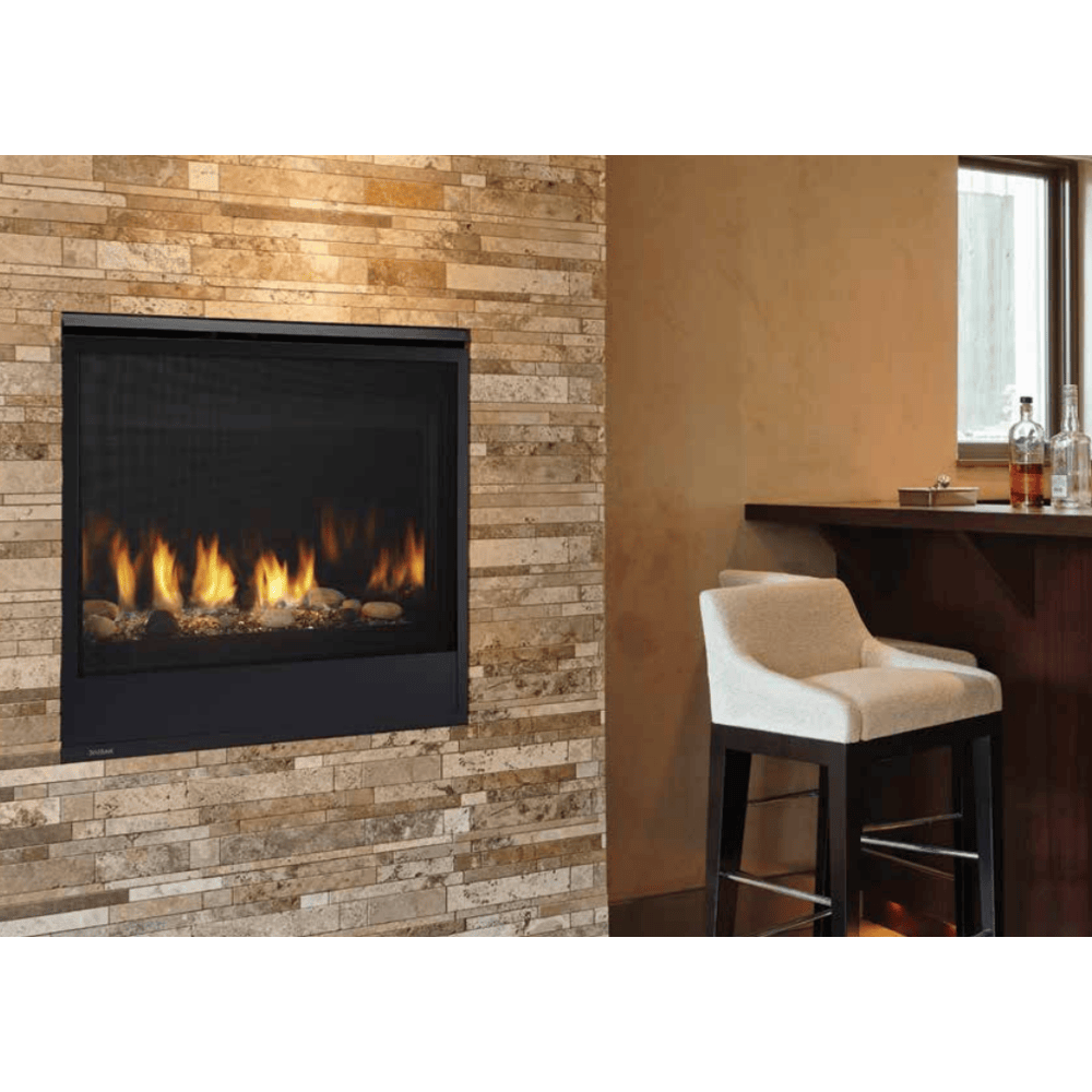 Majestic Quartz 32 Inch Top/Rear Direct Vent Gas Fireplace with IntelliFire Touch Ignition System Attached