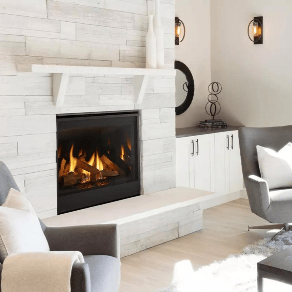 Majestic Quartz Platinum 36 Inch Top/Rear Direct Vent Gas Fireplace with IntelliFire Touch Ignition System Atathced
