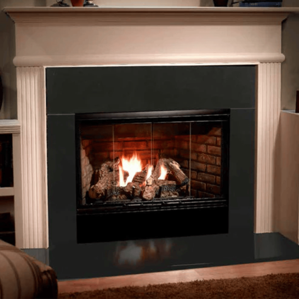 Majestic Reveal Open Hearth B-Vent Gas Fireplace with IntelliFire Ignition System Attached 36