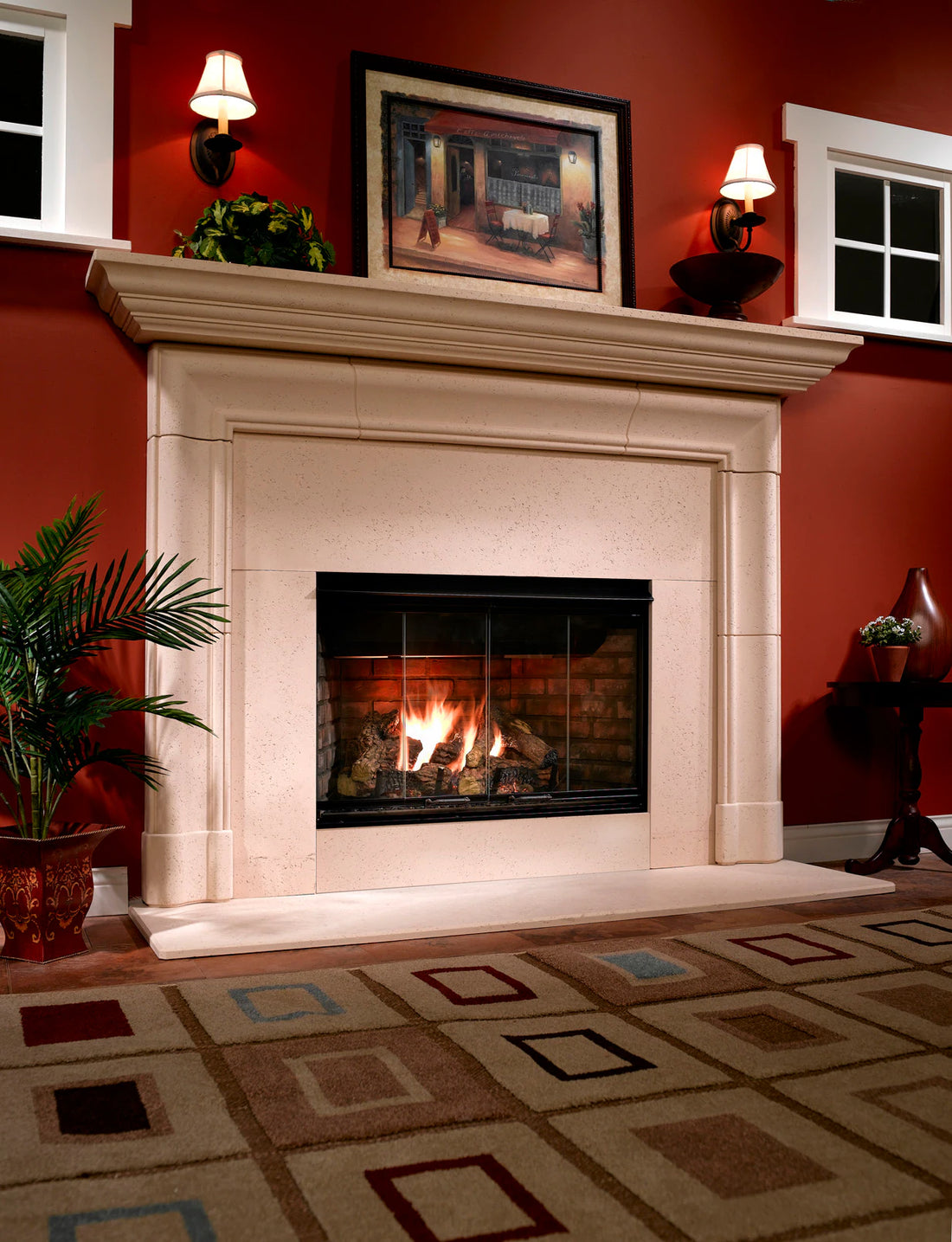 Majestic Reveal Open Hearth B-Vent Gas Fireplace with IntelliFire Ignition System Attached 36