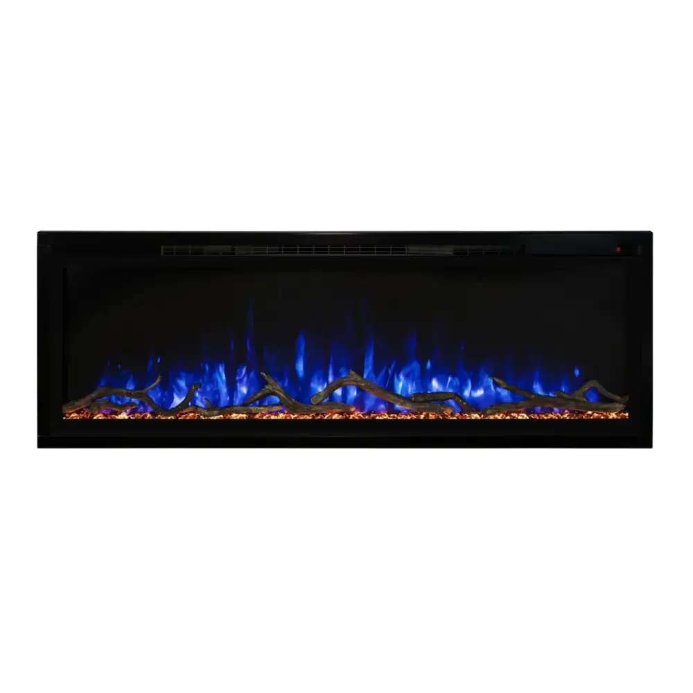 Modern Flames 50 Inch Spectrum Slimline Recessed/Wall Mount Electric Fireplace Blue Flame
