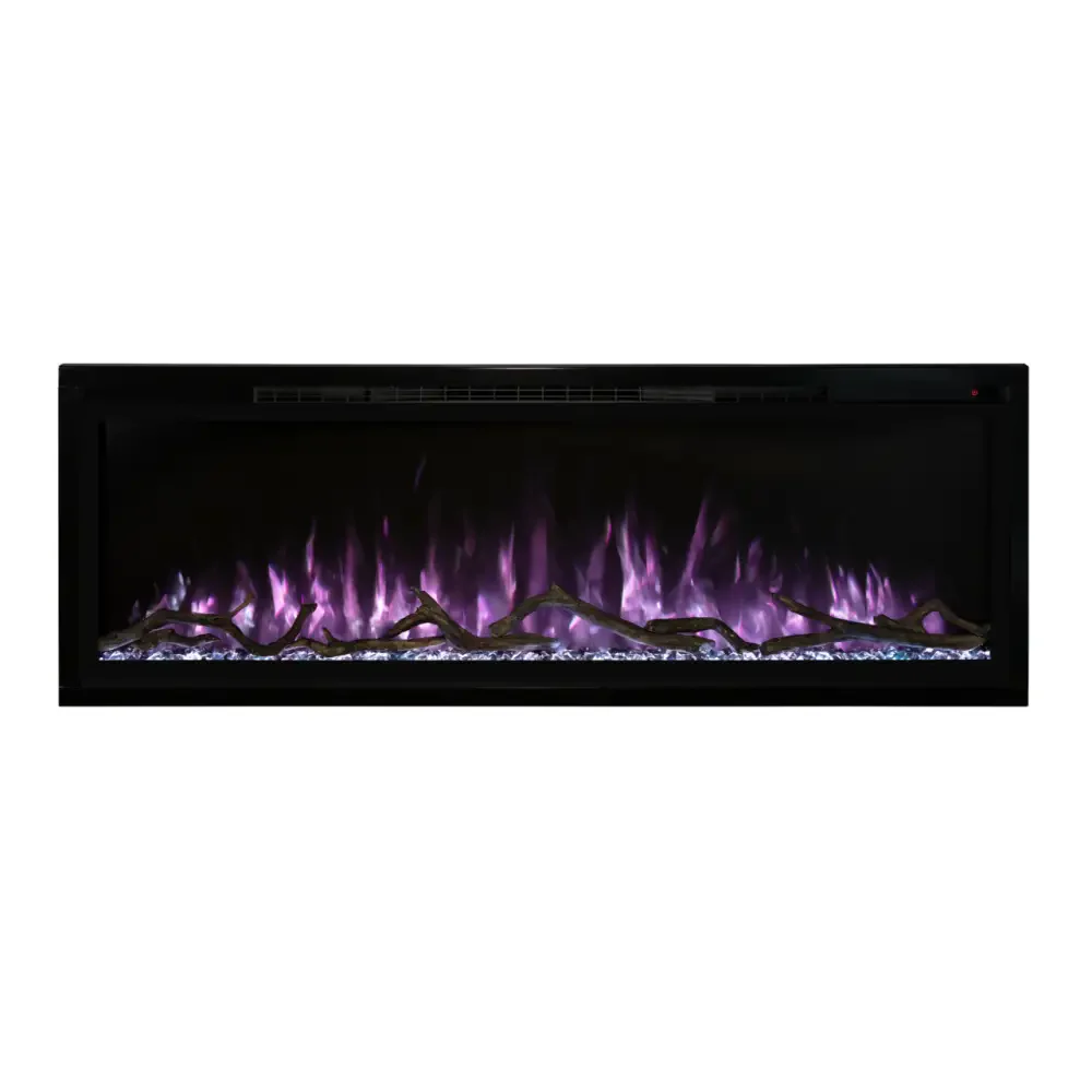 Modern Flames 50 Inch Spectrum Slimline Recessed/Wall Mount Electric Fireplace Purple Flame