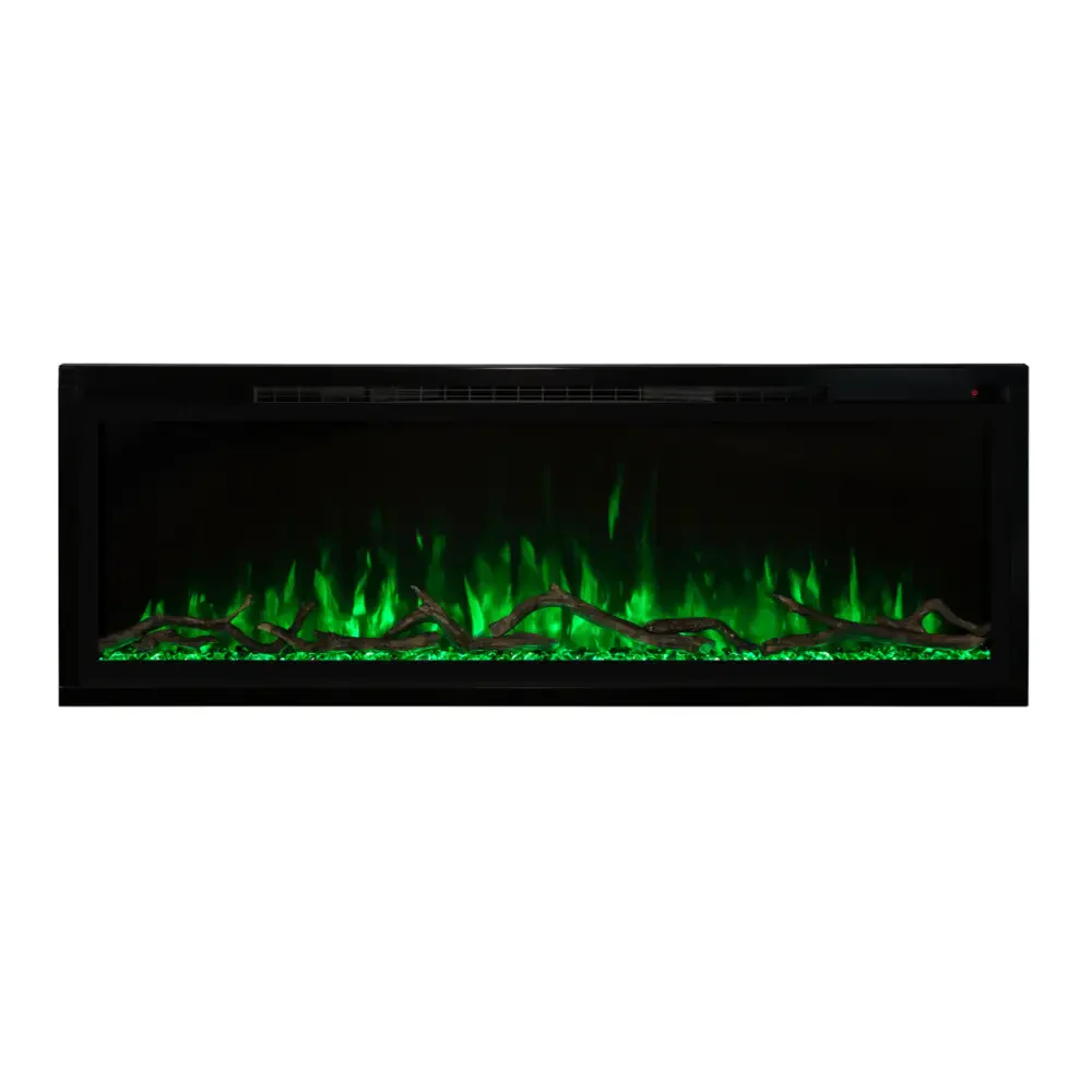Modern Flames 50 Inch Spectrum Slimline Recessed/Wall Mount Electric Fireplace Green Flame