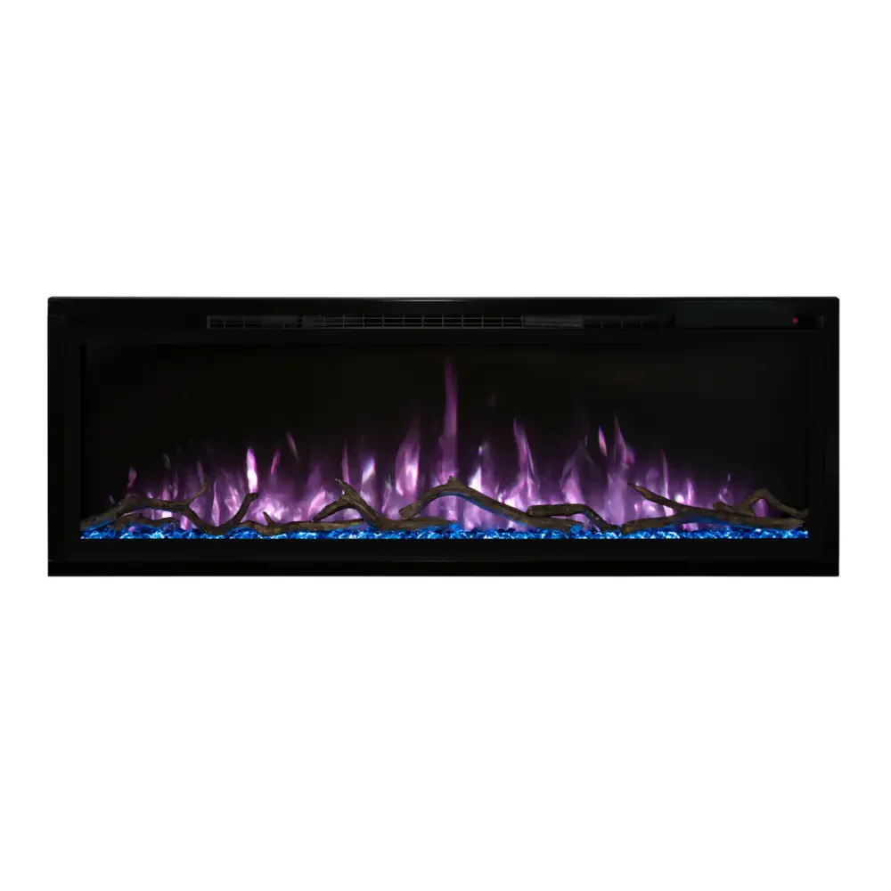 Modern Flames 50 Inch Spectrum Slimline Recessed/Wall Mount Electric Fireplace Purple Flame