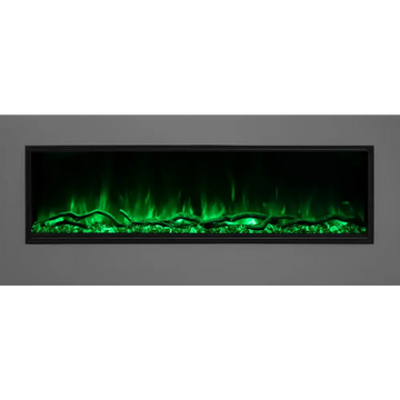 Modern Flames 56 Inch Landscape Pro Slim Built In Electric Fireplace Green Flame
