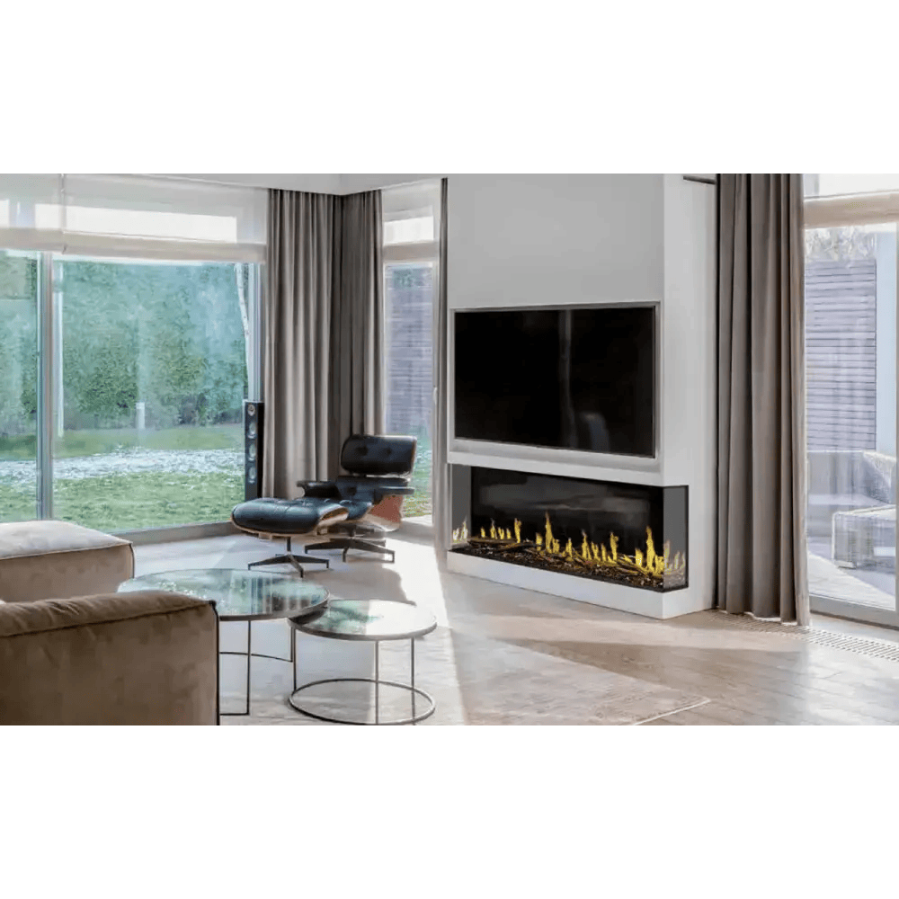 Modern Flames 60 Inch Orion Multi HelioVision Linear Electric Fireplace Attached