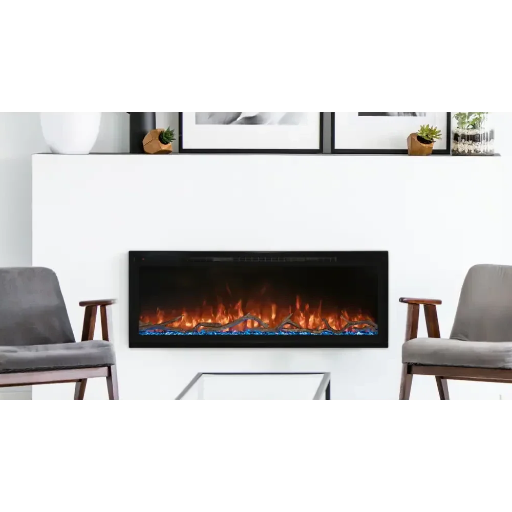 Modern Flames 60 Inch Spectrum Slimline Recessed/Wall Mount Electric Fireplace Attached