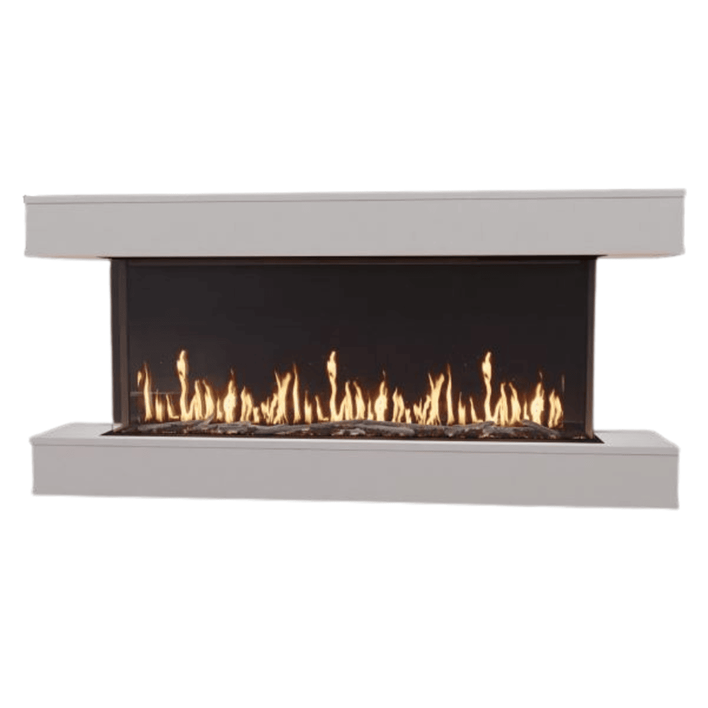 Modern Flames 72 Inch Weathered Walnut Multi Wall Mounted Floating Mantel Set Front View