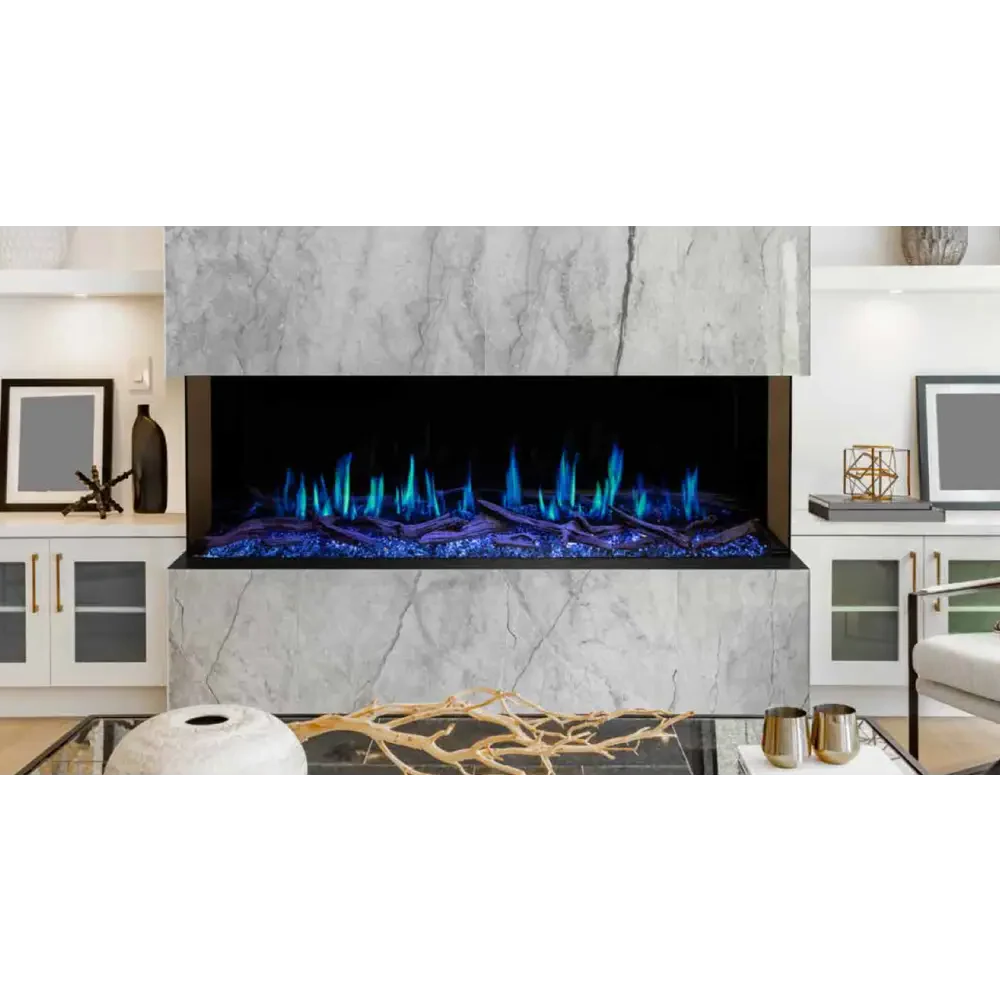 Modern Flames 76 Inch Orion Multi HelioVision Linear Electric Fireplace Attached