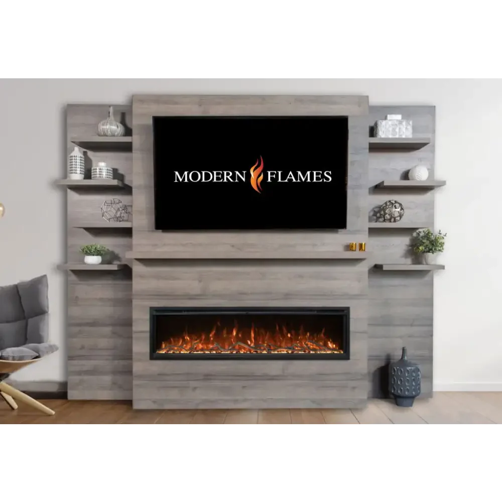 Modern Flames Allwood Fireplace Wall System Attached