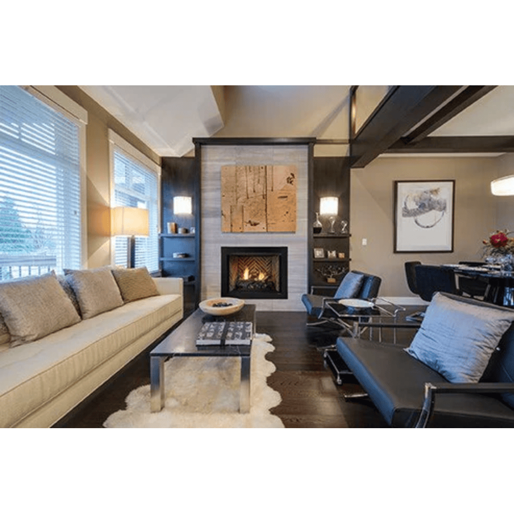 Monessen 32 Inch Attribute Universal Circulating Vent Free Firebox with Radiant Face and Multitonal Brown/Gray Reversible Interior Panels Atached