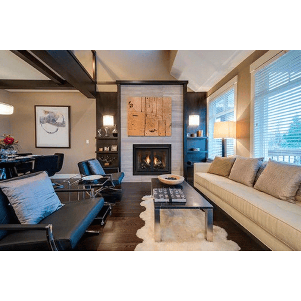 Monessen 42 Inch Attribute Universal Circulating Vent Free Firebox with Radiant Face and Multitonal Brown/Gray Reversible Interior Panels Attached