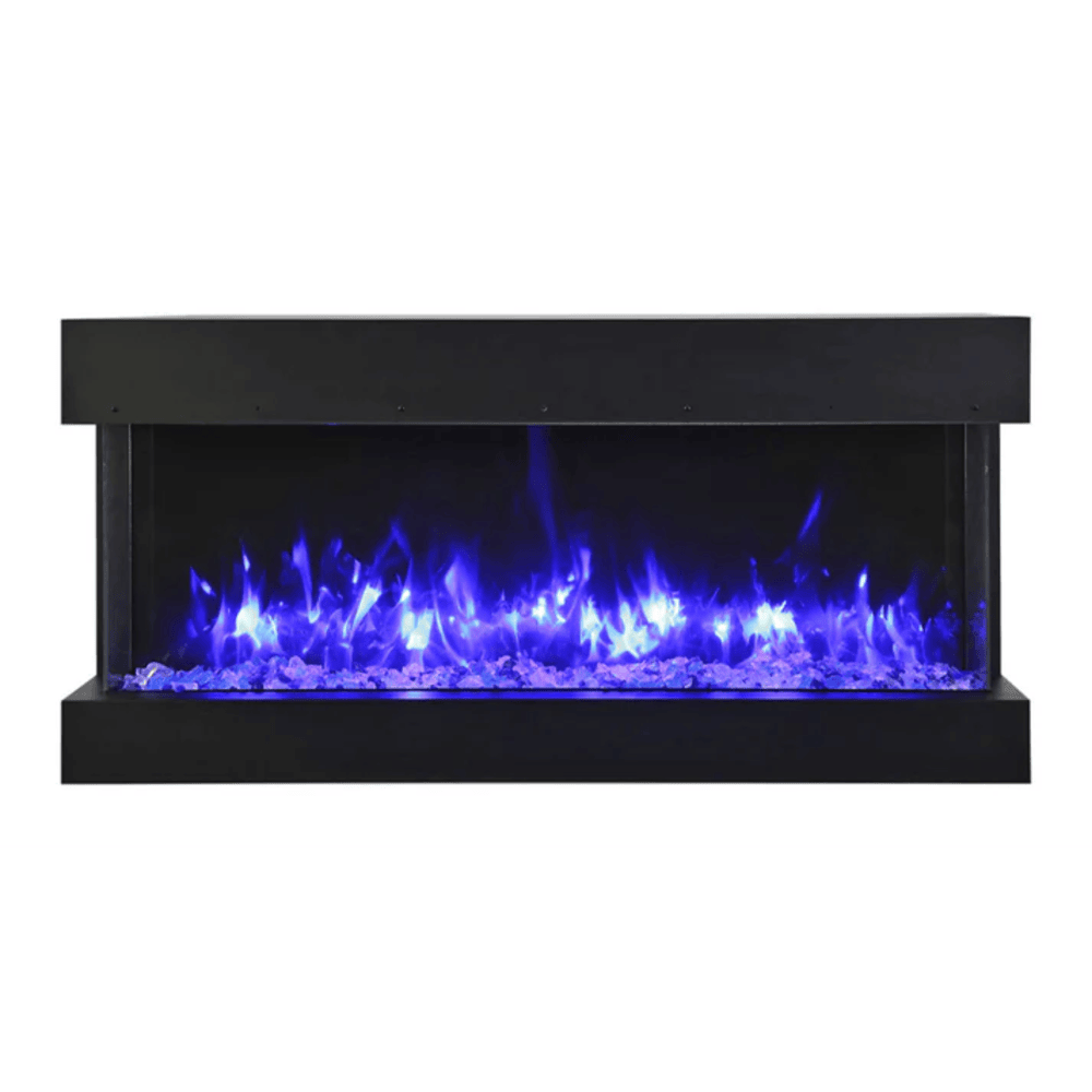 Remii 30 Inch BAY-SLIM Series 3 Sided Electric Fireplace Front View Blue