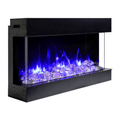 Remii 30 Inch BAY-SLIM Series 3 Sided Electric Fireplace Side View Blue Flame