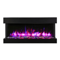 Remii 30 Inch BAY-SLIM Series 3 Sided Electric Fireplace Front Vew Purple & Blue